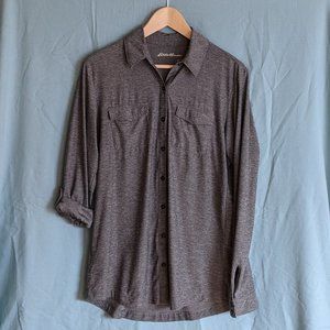 Gray Convertible Sleeve Button Down Shirt (Tall)
